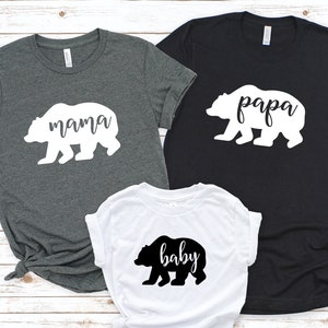Men's Papa Bear Shirt Grandpa T Shirt Bear Cubs Family TShirt Clan Father's  Day Gift Watercolor Illustration Graphic Tee Man Unisex