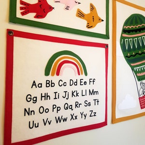 alphabet camp flag banner | kids alphabet bedroom wall banner