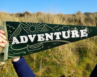 Adventure Wool Felt Pennant Flag, Kids Room Decor