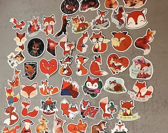 Red Fox - Stickers - Waterproof & very stable - 25 pieces - for journal, scrapbooking
