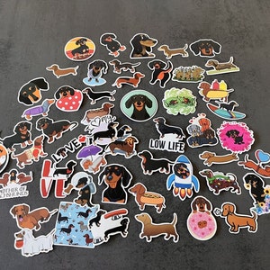 Dachshund, dog stickers - stickers - waterproof & very stable - 25 pieces - for journal, scrapbooking