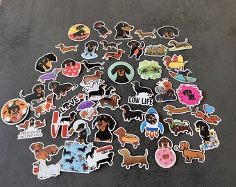 Dachshund, dog stickers - stickers - waterproof & very stable - 25 pieces - for journal, scrapbooking