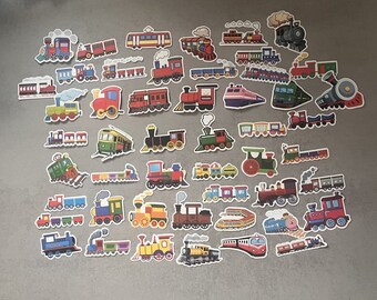 Railway, train - stickers - waterproof & very stable - 25 pieces - for journal, scrapbooking