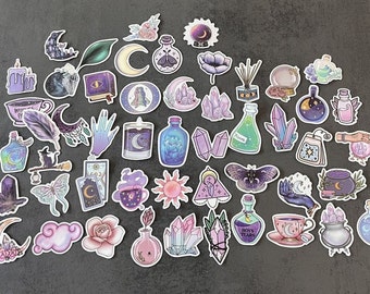 Magic, dream, moon, fortune telling stickers - stickers - waterproof & very stable - 25 pieces - for journal, scrapbooking