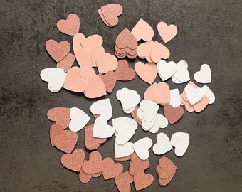 Konfetti Herz in rosa und weiß - für Babyparty, Kindergeburtstag - 100 Stück