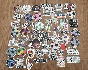 Football, Soccer - Stickers - Waterproof & very stable - 25 pieces - for journal, scrapbooking