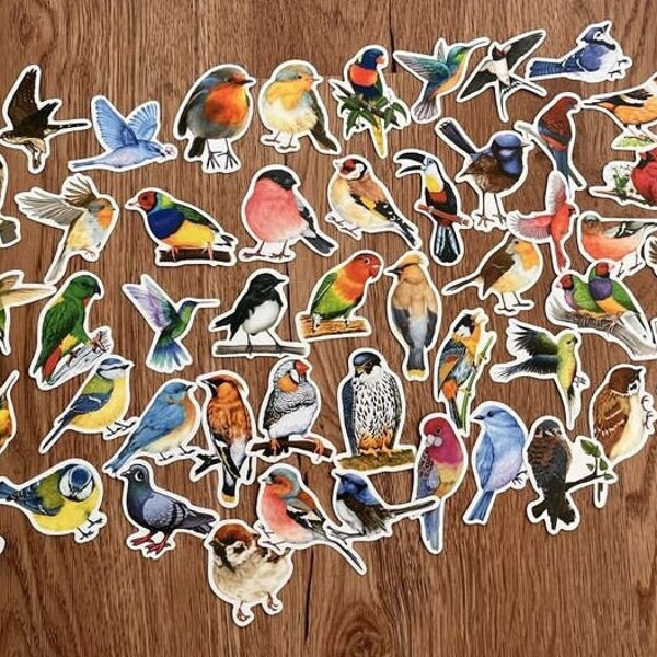 Vogelstickers - stickers - waterdicht en zeer stabiel - 25 stuks - voor dagboek, scrapbooking