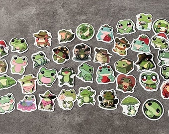 Frosch - Sticker - Aufkleber - Wasserfest & sehr stabil - 25 Stück - für Journal, Scrapbooking