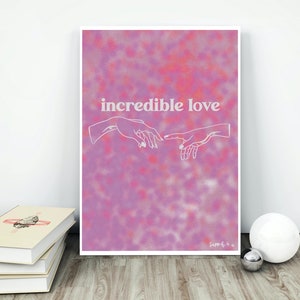 Incredible Love Lesbian Art Print | WLW LGBTQ Digital print | Queer Art