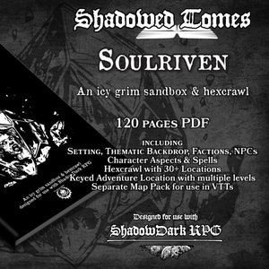 Cadre d'aventure Shadowdark Soulriven PDF Hexcrawl OSR Dungeon Master Gift Donjons et Dragons D&D 5e