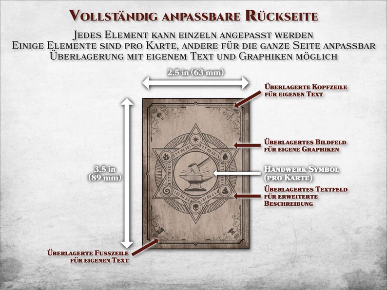 Puede incluir: Una plantilla de dorso de tarjeta personalizable con un dise&ntilde;o vintage. El dorso de la tarjeta presenta un estallido de estrellas con un yunque y un martillo de herrero en el centro. La plantilla permite agregar texto y gr&aacute;ficos en la parte superior, inferior y central de la tarjeta.