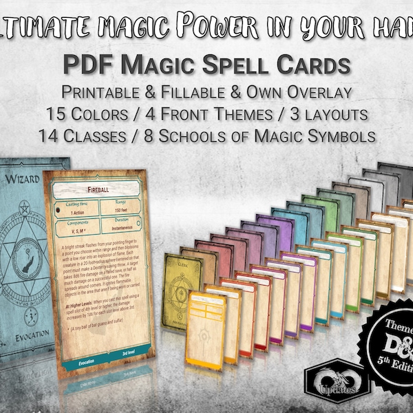 Dnd 5e Spell Cards Etsy