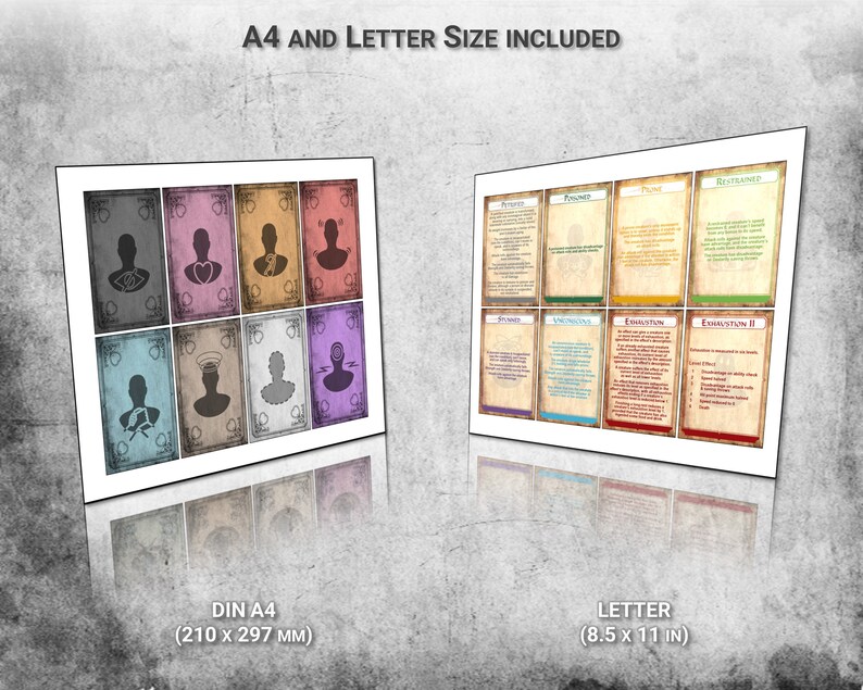 Dnd Condition Cards PDF Fillable Filled Standard Conditions Etsy