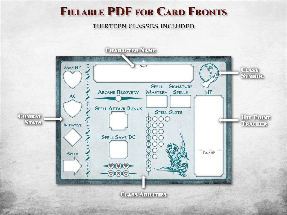 Dnd Class Ability Tracker PDF Fillable Combat Tracker for Every Class ...