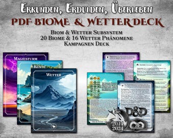 DnD Gelände Karten Wetter Karten Biom Karten Klima PDF Wetter Effekte druckbar Zubehör Dungeon Master Geschenk Dungeons and Dragons D&D 5e