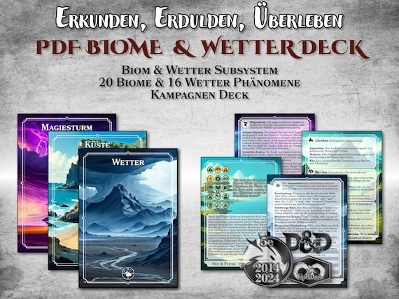 DnD Gelände Karten Wetter Karten Biom Karten Klima PDF Wetter Effekte druckbar Zubehör Dungeon Master Geschenk Dungeons and Dragons D&D 5e