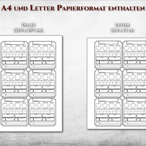 K&ouml;nnte beinhalten: Druckbare Planerseiten in den Formaten A4 und Letter. Jede Seite hat eine Herz-, Schild- und Kreisform zum Zeichnen oder Schreiben. Die Seiten sind f&uuml;r die Planung und Organisation konzipiert.