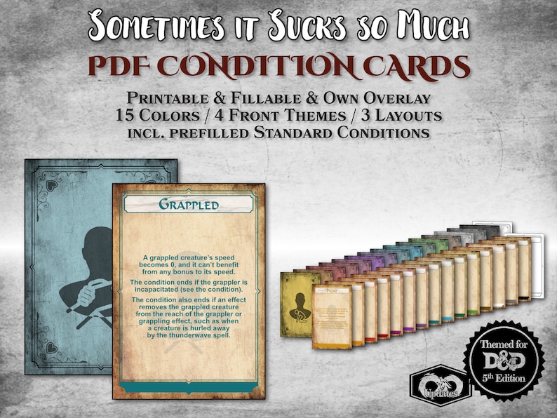 Dnd Condition Cards PDF Fillable Filled Standard Conditions ...