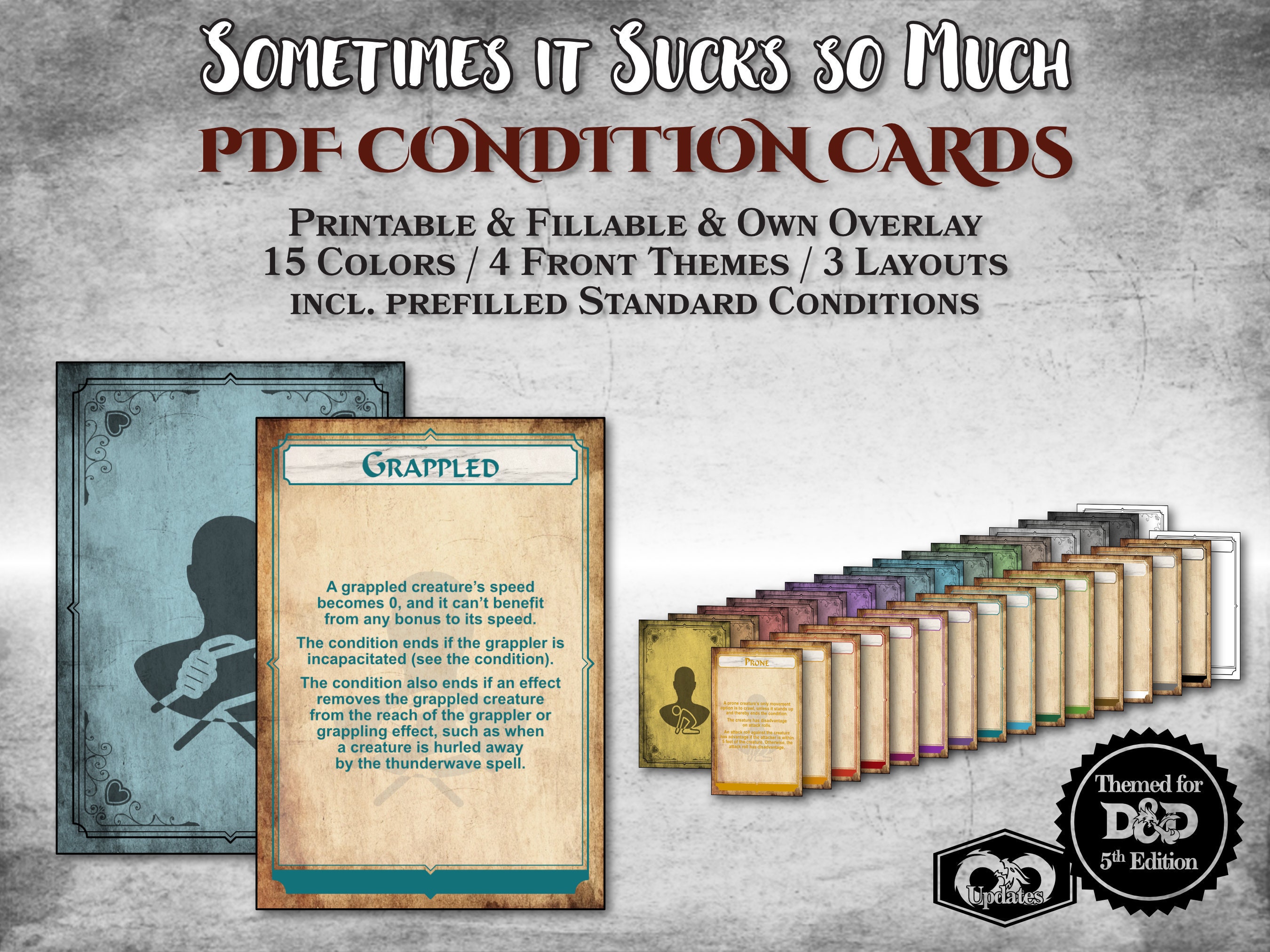 Dnd Condition Cards PDF Fillable Filled Standard Conditions