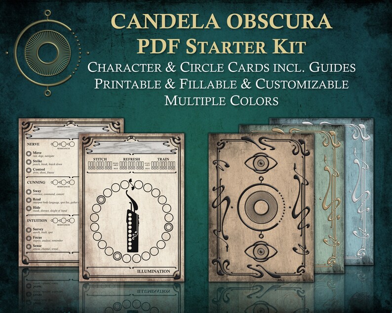 Candela Obscura Starter Kit PDF Cards Character Sheet Circle Etsy
