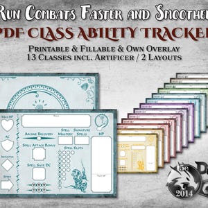 Suivi des capacités des classes du MDN au format PDF à remplir pour chaque classe Accessoire imprimable Cadeau du maître du donjon Donjons et Dragons D&D 5e