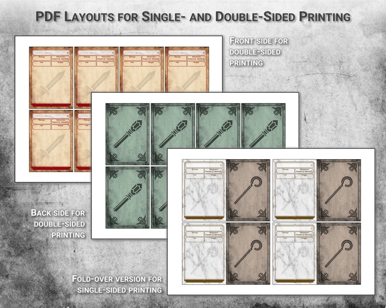 Dnd Magic Item Cards PDF Fillable Customizable Printable Etsy
