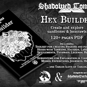 Hex Builder PDF Sandbox Hexcrawl Generator Wilderness Exploration OSR Shadowdark Dungeon Master Gift Dungeons and Dragons D&D 5e