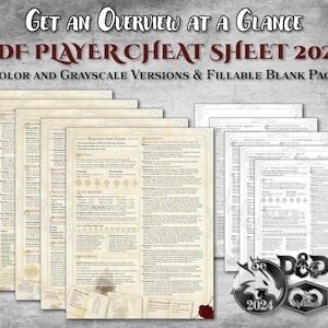 DnD 2024-spelerspiekbriefje pdf-beurtgids Nieuwe spelersgids Snel overzicht Afdrukbaar Dungeon Master-cadeau Dungeons and Dragons D&D 5e