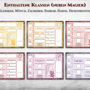 DnD Klassen Eigenschaften Tracker PDF completo di tutte le classi di giochi Zubehör Dungeon Master Geschenk Dungeons and Dragons D&D 5e immagine 4