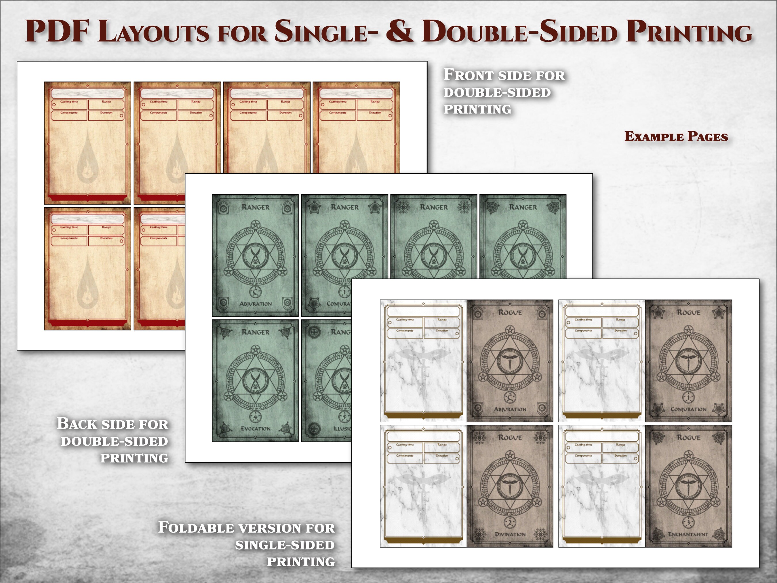 Dnd Roleplay Card Bundle PDF Fillable Cards of Your Choice Customizable ...