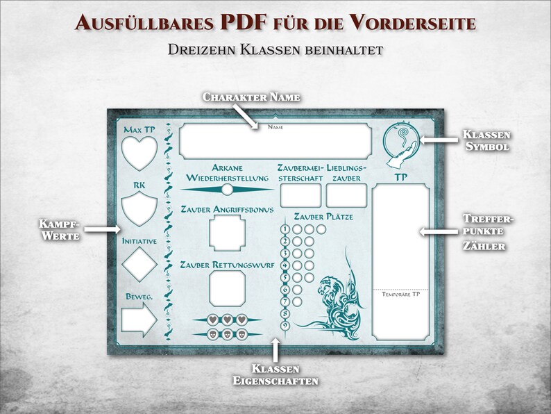 Dungeons And Dragons Klassen Und Rassen DnD Klassen Eigenschaften Tracker PDF ausfüllbar alle Klassen druckbar