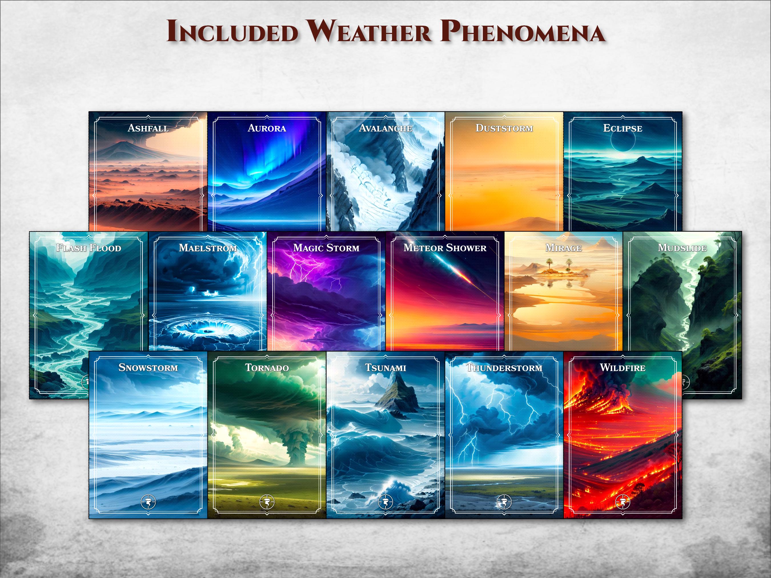 Dnd Biome Weather Cards Climate Cards PDF Weather Effects Printable ...
