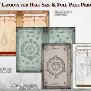 Dnd Spell Book Pages Sheets PDF Fillable for Every Class Customizable ...