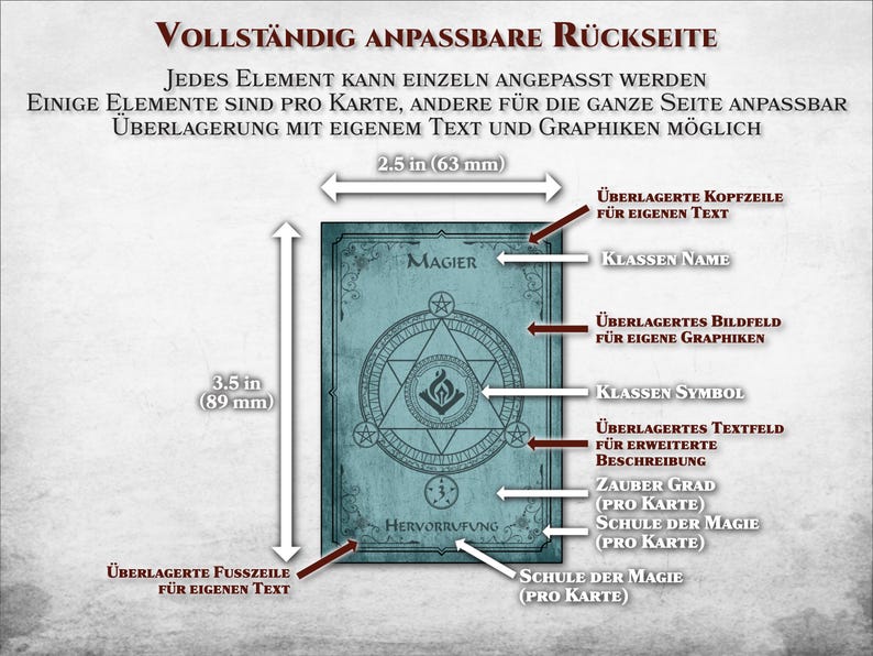 DnD Zauber Karten PDF ausfüllbar alle Klassen anpassbar druckbar Zubehör Dungeon Master Geschenk Dungeons and Dragons D&D 5e image 3