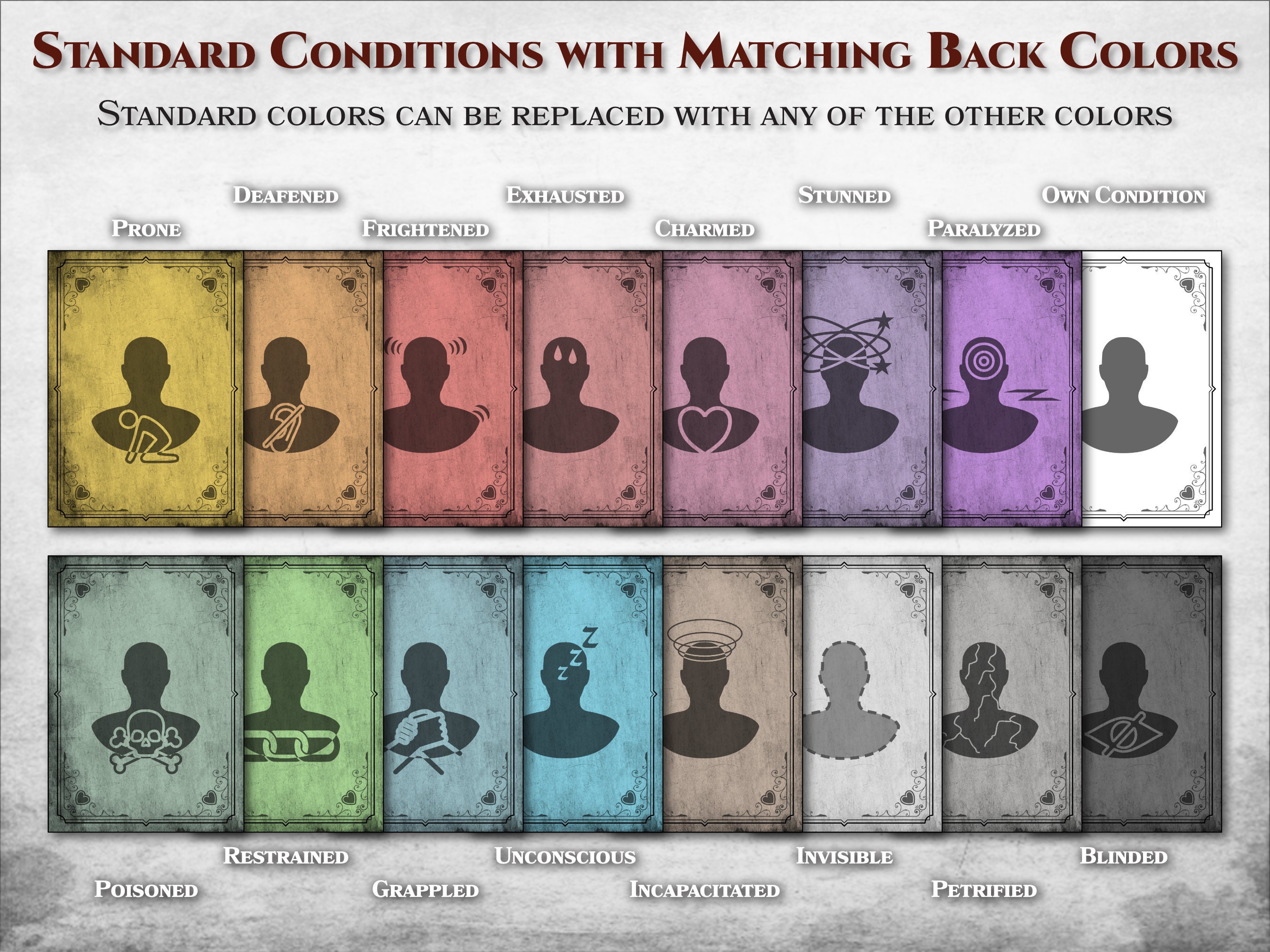 Dnd Condition Cards PDF Fillable Filled Standard Conditions ...