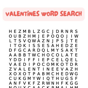 Valentines Word Search