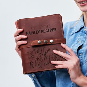 Leather recipe binder 3 ring personalized, A5 recipe binder, Leather cookbook binder blank, A4 recipe binder, Custom recipe binder 3 ring