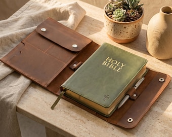 100% Genuine leather Bible cover, Personalized leather Bible case, Custom size Bible case, Leather Bible sleeve, Leather bible carrier