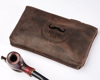 Leather pipes bag, Leather pipes case, Smoker gifts, Leather tobacco pouch, Tobacco and pipe holder, Zippered pipe case, Handmade pipes case