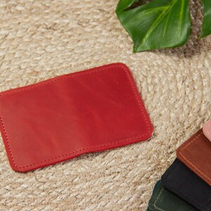 Cartera delgada con tarjetero para mujer, Cartera minimalista para mujer, Tarjetero personalizado para mujer, Cartera con tarjetero hecha a mano, Tarjetero personalizado imagen 9