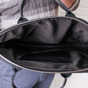 Sac dordinateur portable en cuir hommes noirs, sac dordinateur portable en cuir hommes personnalisés, sac dordinateur portable pour hommes avec sangle, sac dordinateur portable 17 pouces, sac dordinateur portable 16 pouces image 4