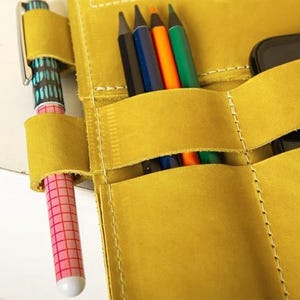 Leather Leuchtturm1917 cover, Custom Leuchtturm cover, Leather notebook cover with pen holder, Leather notebook cover A5, A4, Planner cover image 9