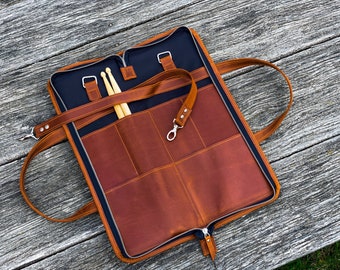 Trommelstocktasche aus Leder, Trommelstocktasche aus Leder, Trommelstocktasche aus Leder, Trommelstocktasche aus Leder