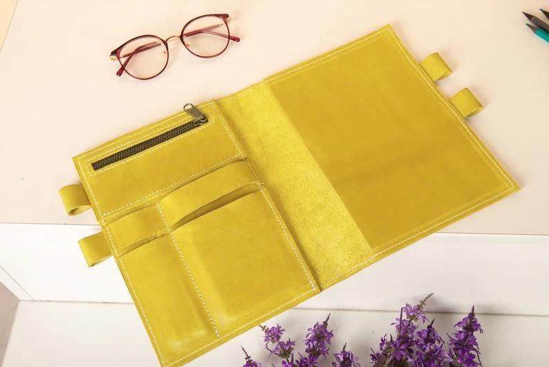 Leather Leuchtturm1917 cover, Custom Leuchtturm cover, Leather notebook cover with pen holder, Leather notebook cover A5, A4, Planner cover image 2