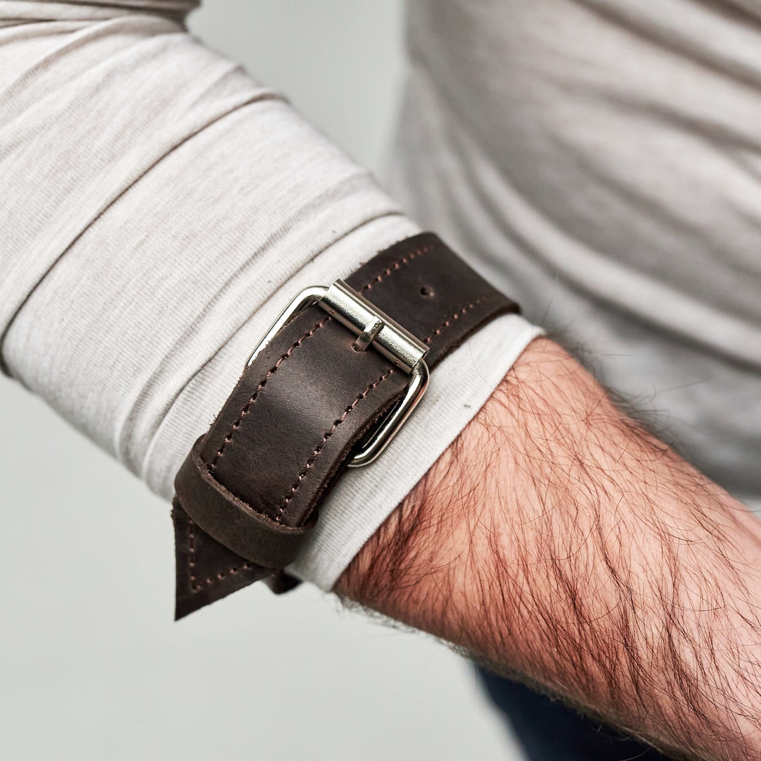Personalized Sleeve Garters Men, Leather Sleeve Garter, Leather Upper