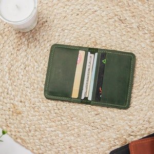Cartera delgada con tarjetero para mujer, Cartera minimalista para mujer, Tarjetero personalizado para mujer, Cartera con tarjetero hecha a mano, Tarjetero personalizado imagen 8