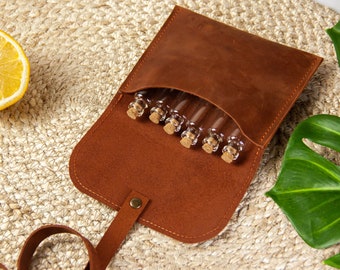Kit de especias personalizado para bushcraft, estuche para especias para acampar, estante de especias de cuero, estuche para especias de viaje, soporte de especias de cuero, bolsa de especias de cuero