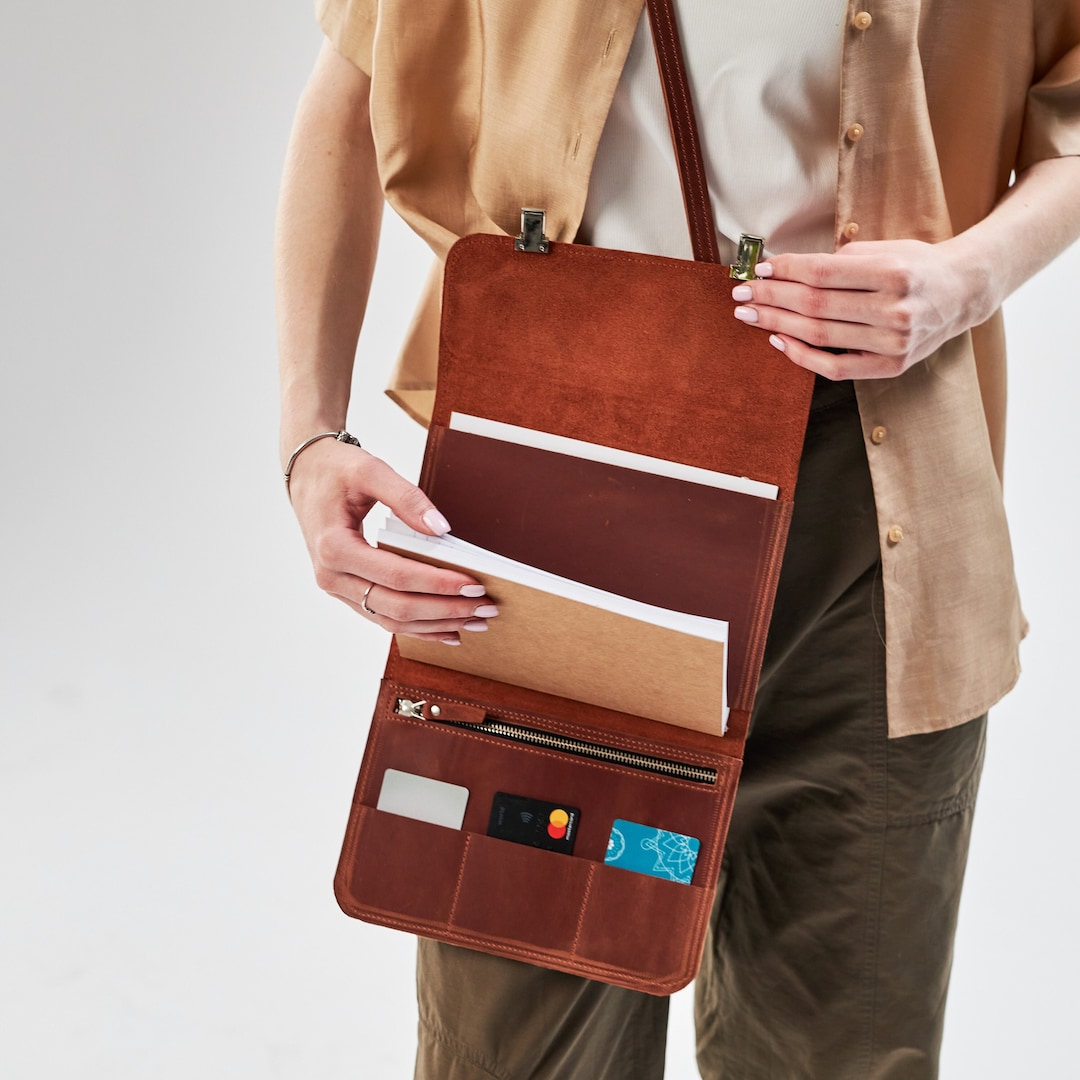 Leather Sketchbook Bag, Engraved Sketchbook With Strap, Leather