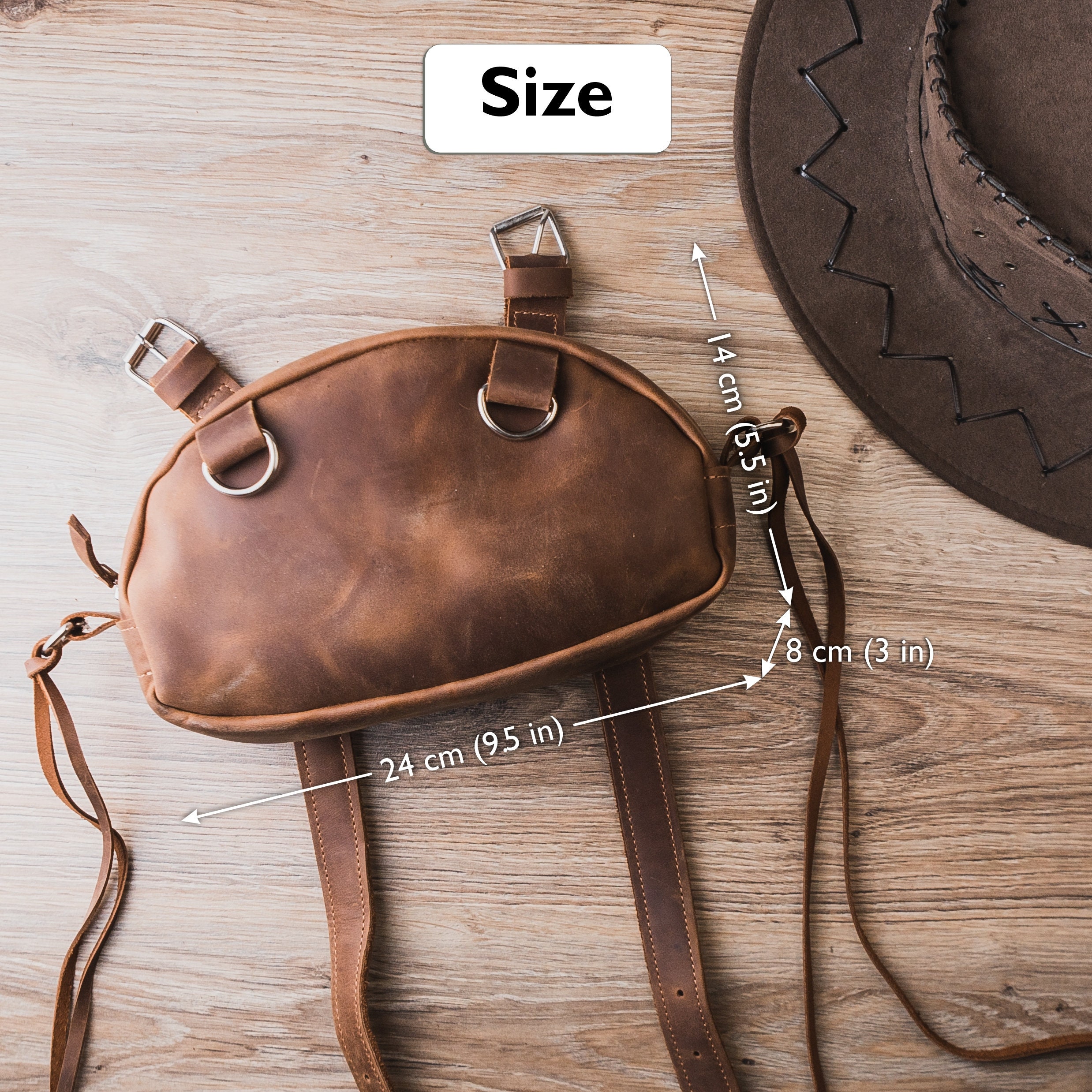 P14 Sac de selle simple en cuir de vachette pour cheval Style western