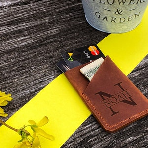 Funda de cuero para tarjetas, Mini billetera con tarjetero, Billetera fina de cuero para hombres, Tarjetero de cuero, Billetera con tarjetero, Billetera para tarjetas de crédito para hombres
